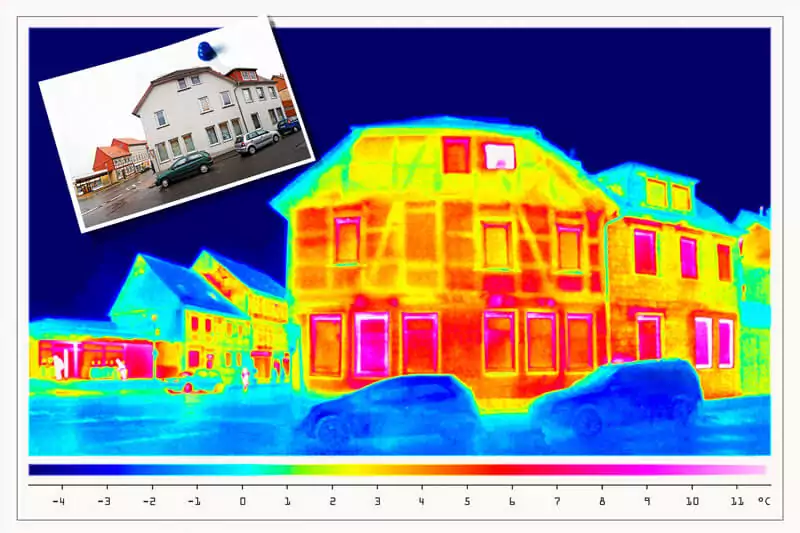 thermografie eines Hauses